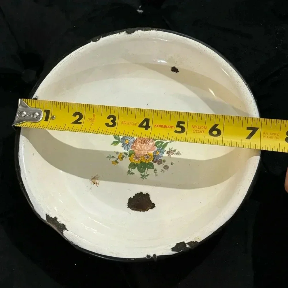 Vintage White Floral Metal Wall Basin with Multicolor Bouquet